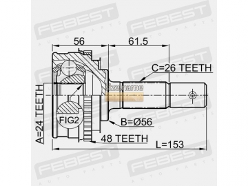 Outer CV Joint 0110-009A48 (FEBEST)
