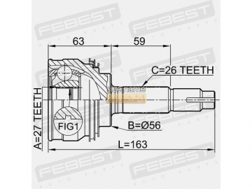 Outer CV Joint 0110-018 (FEBEST)