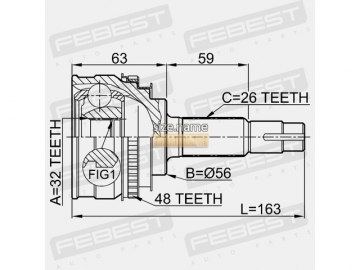 Outer CV Joint 0110-027A48 (FEBEST)