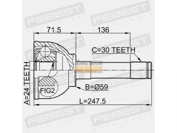 Outer CV Joint 0110-030 (FEBEST)