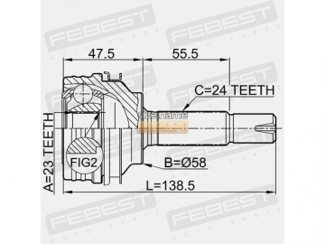 Outer CV Joint 0110-035 (FEBEST)
