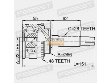 Outer CV Joint 0110-037A48 (FEBEST)