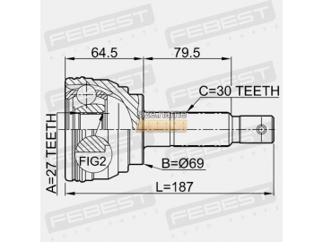 Outer CV Joint 0110-038 (FEBEST)