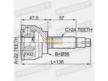 Outer CV Joint 0110-042 (FEBEST)
