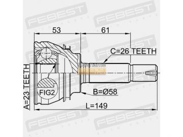 Outer CV Joint 0110-054 (FEBEST)