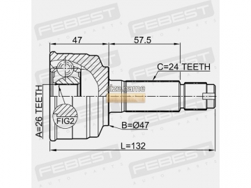 Outer CV Joint 0110-075 (FEBEST)