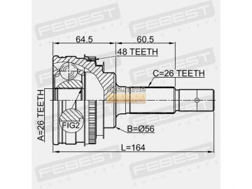 Outer CV Joint 0110-MCU10A48R (FEBEST)