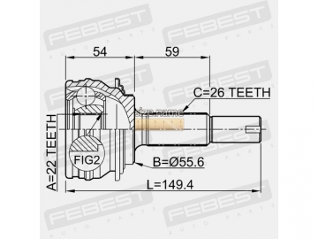 Outer CV Joint 0110-SCP90 (FEBEST)