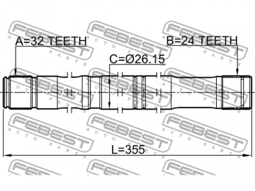 Axle Half Shaft 0112-CDT220LH (FEBEST)