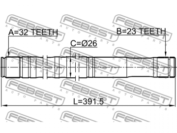 Axle Half Shaft 0112-CT220RH (FEBEST)