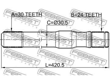 Axle Half Shaft 0112-HZJ79RH (FEBEST)