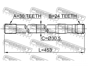 Axle Half Shaft 0112-LC80RH (FEBEST)