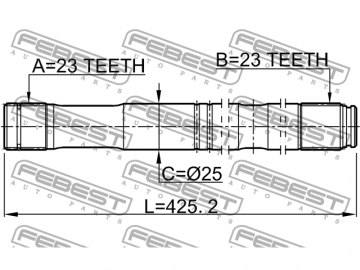 Axle Half Shaft 0112-ZZT251LH (FEBEST)