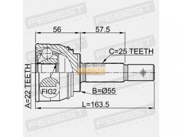 Outer CV Joint 0210-013 (FEBEST)