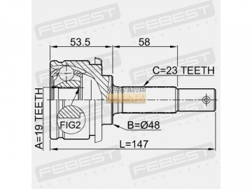 Outer CV Joint 0210-043 (FEBEST)