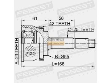 Outer CV Joint 0210-061A42 (FEBEST)