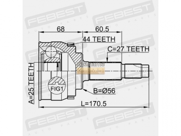Outer CV Joint 0210-065A44 (FEBEST)