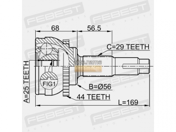 Outer CV Joint 0210-069A44 (FEBEST)