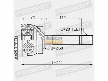 Outer CV Joint 0210-071 (FEBEST)