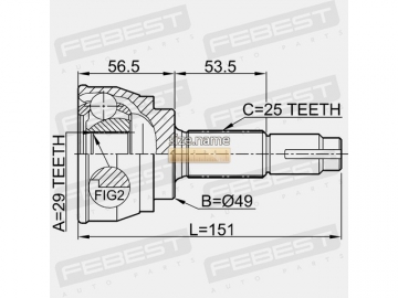 Outer CV Joint 0210-084 (FEBEST)