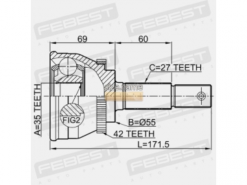 Outer CV Joint 0210-N16MTA42 (FEBEST)