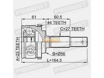 Outer CV Joint 0210-P12QG16A44 (FEBEST)