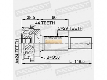 Outer CV Joint 0210-T30RA44 (FEBEST)