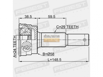 Outer CV Joint 0210-Z50R (FEBEST)