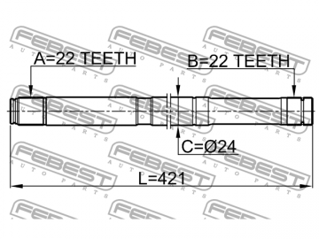 Axle Half Shaft 0212-B10MTLH (FEBEST)