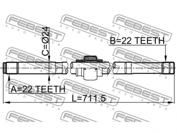 Axle Half Shaft 0212-B10MTRH (FEBEST)