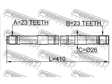 Axle Half Shaft 0212-B14LH (FEBEST)
