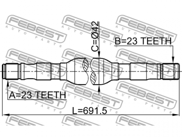 Axle Half Shaft 0212-B14RH (FEBEST)
