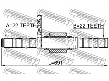 Axle Half Shaft 0212-E11MT16L (FEBEST)