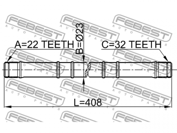 Axle Half Shaft 0212-GA16LH (FEBEST)