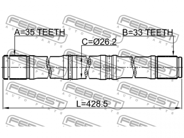 Axle Half Shaft 0212-MR20CVT4WD (FEBEST)
