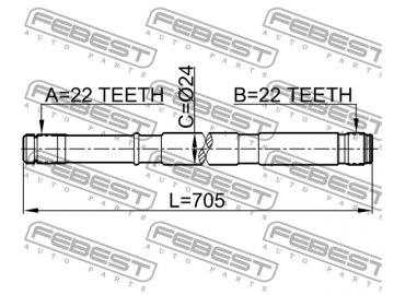 Axle Half Shaft 0212-N16RH (FEBEST)