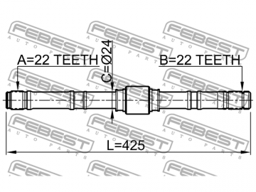 Axle Half Shaft 0212-P10LH (FEBEST)