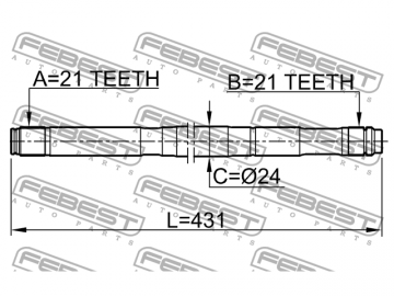 Axle Half Shaft 0212-QG15LH (FEBEST)