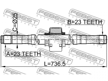 Axle Half Shaft 0212-QG16RH (FEBEST)