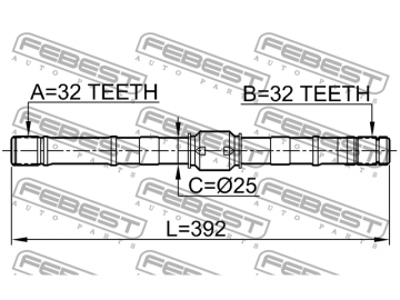 Axle Half Shaft 0212-SR20LH (FEBEST)