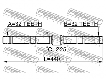 Axle Half Shaft 0212-SR20RH (FEBEST)