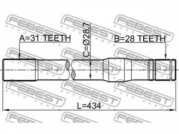 Axle Half Shaft 0212-Y61RH (FEBEST)