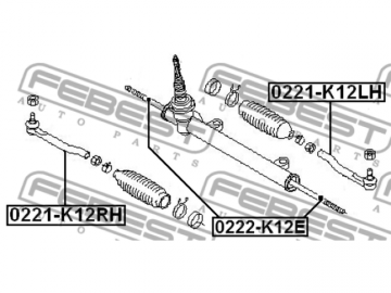 Inner Tie Rod 0222-K12E (FEBEST)