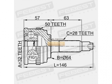 Outer CV Joint 0310-033A50 (FEBEST)