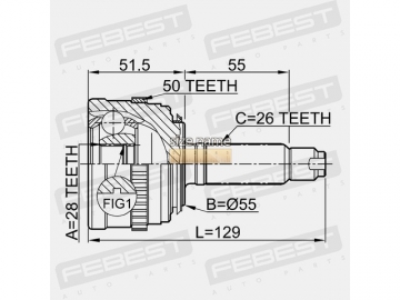 Outer CV Joint 0310-035A50 (FEBEST)