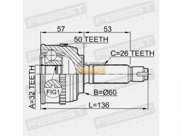 Outer CV Joint 0310-056A50 (FEBEST)
