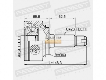 Outer CV Joint 0310-CL20 (FEBEST)