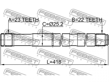 Axle Half Shaft 0312-ESATRH (FEBEST)
