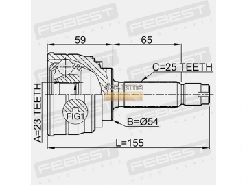 Outer CV Joint 0410-003 (FEBEST)