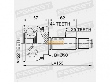 Outer CV Joint 0410-004A44 (FEBEST)